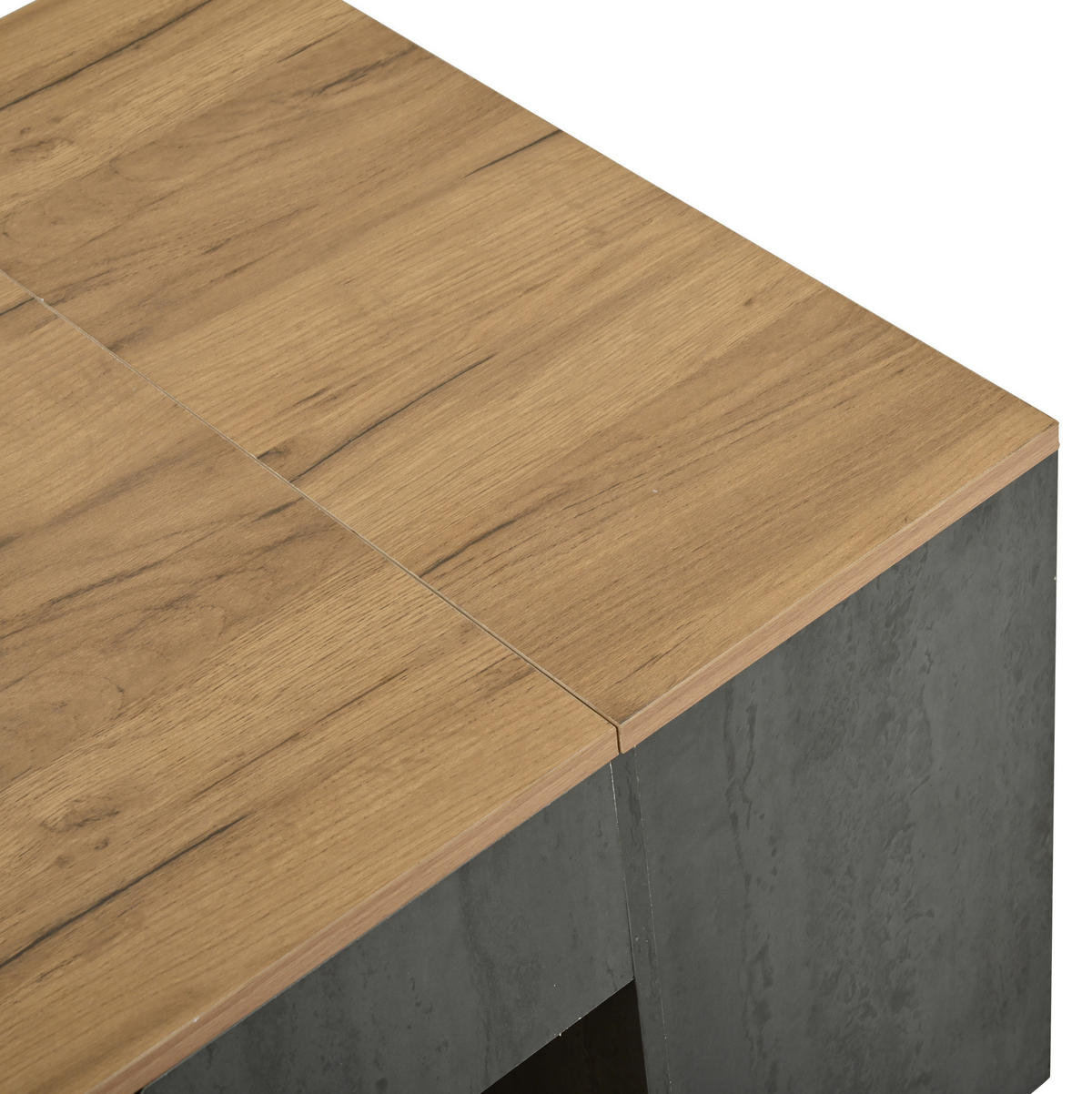 COUCHTISCH 109.5/59.7/43 cm in Grau/Braun aus MDF mit Liftfunktion und Stauraum - Grau, Holzwerkstoff (109.5/59.7/43cm) - OKMYHOME