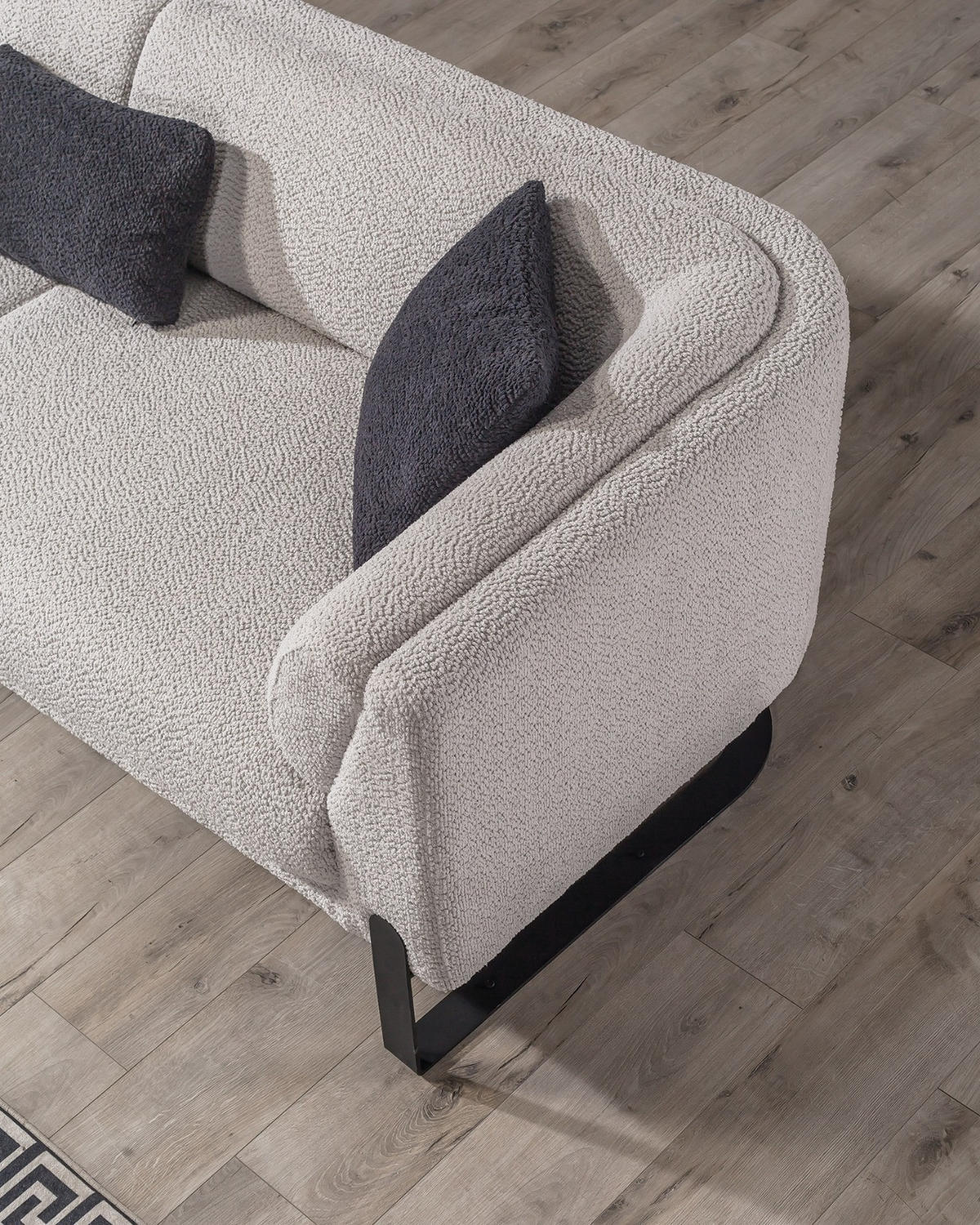 2-SITZER Sofa SILVANA, Cremeweiß - Beige, Textil/Metall (195/75/86cm) - Villa Möbel