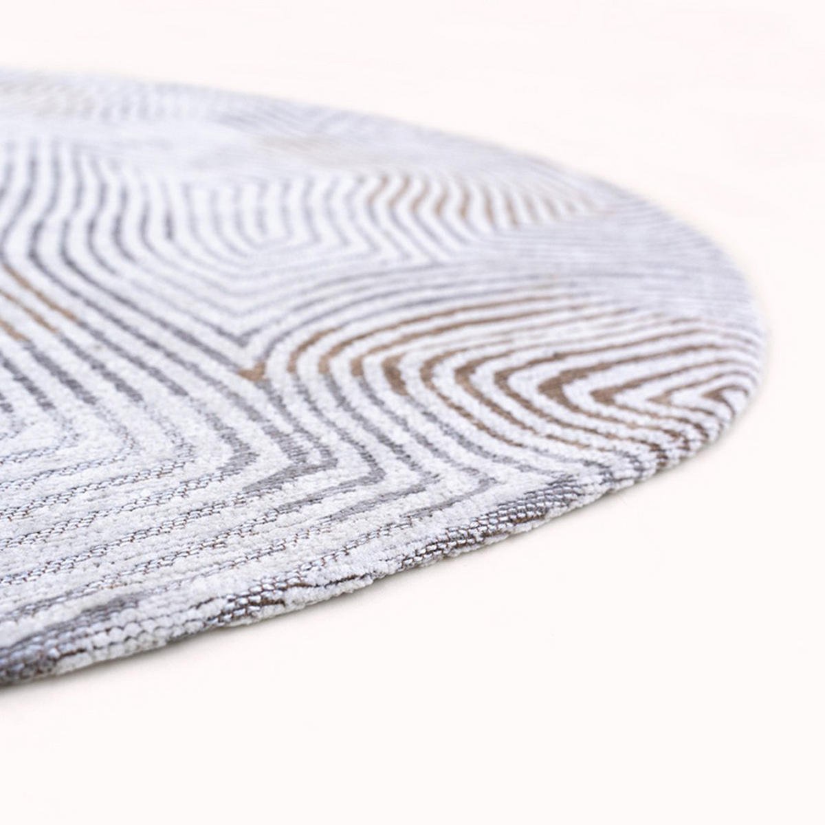 TEPPICH Oyster White Meditation Coral 140/140 cm - Grau, Kunststoff/Textil (140/140cm) - Louis De Poortere