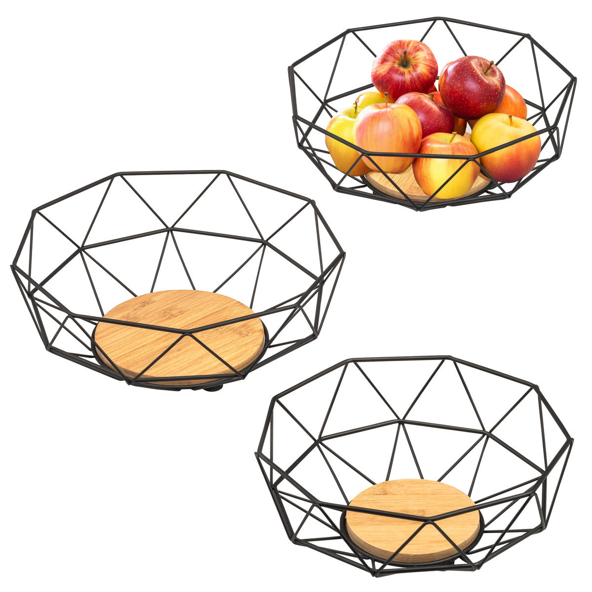 OBSTKORB, schwarz, Metall - Schwarz, Metall (126cm) - eluno