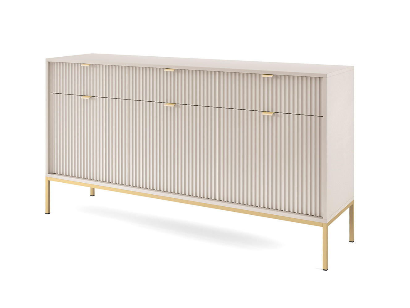 SIDEBOARD Nova Kaschmir / Gold 154 / 39 / 83cm - Kaschmir/Goldfarben, Holz/Holzwerkstoff (154/83/39cm) - Feldmann-Wohnen
