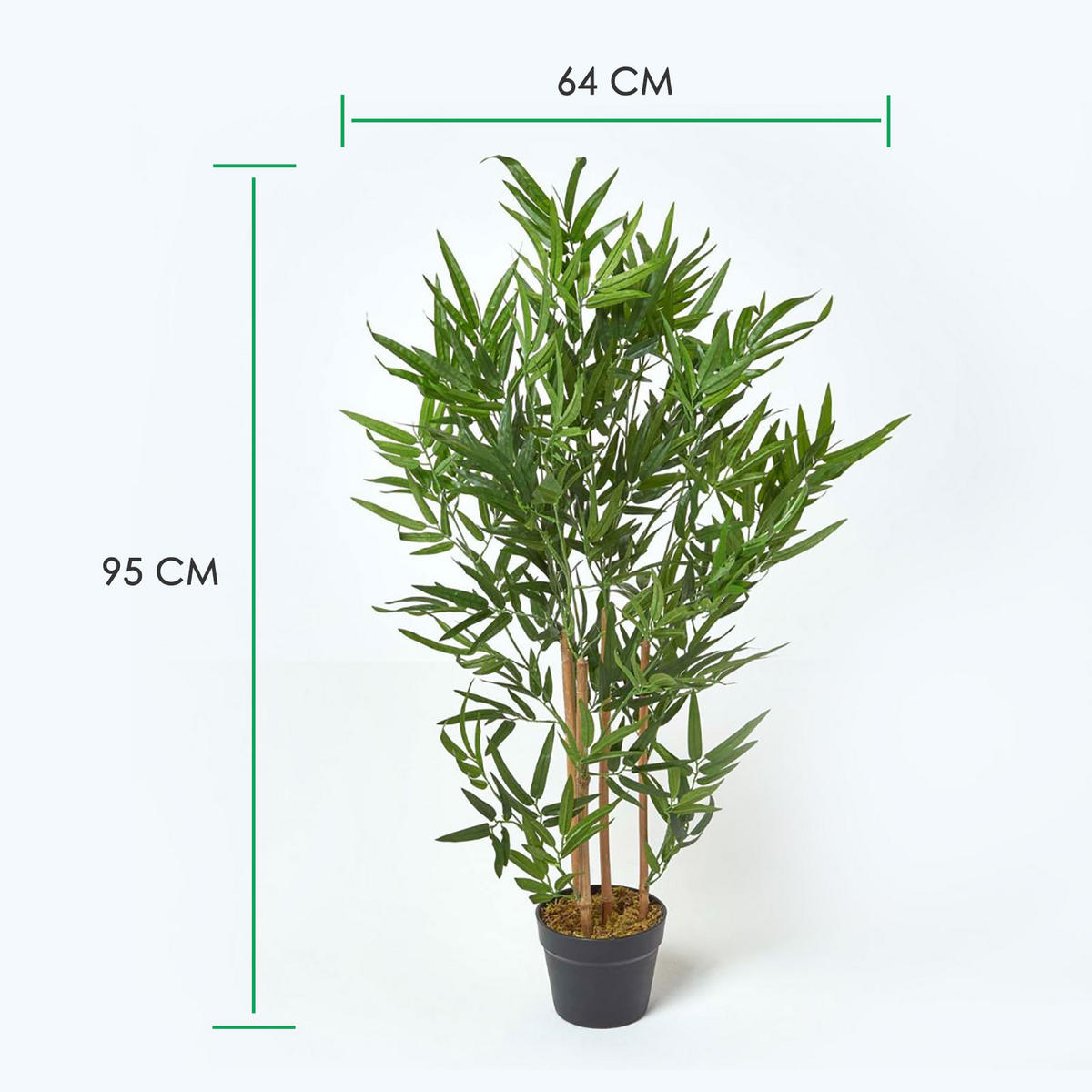 KUNSTBAUM Bambus, 95 cm - Grün, Kunststoff (95cm) - Homescapes