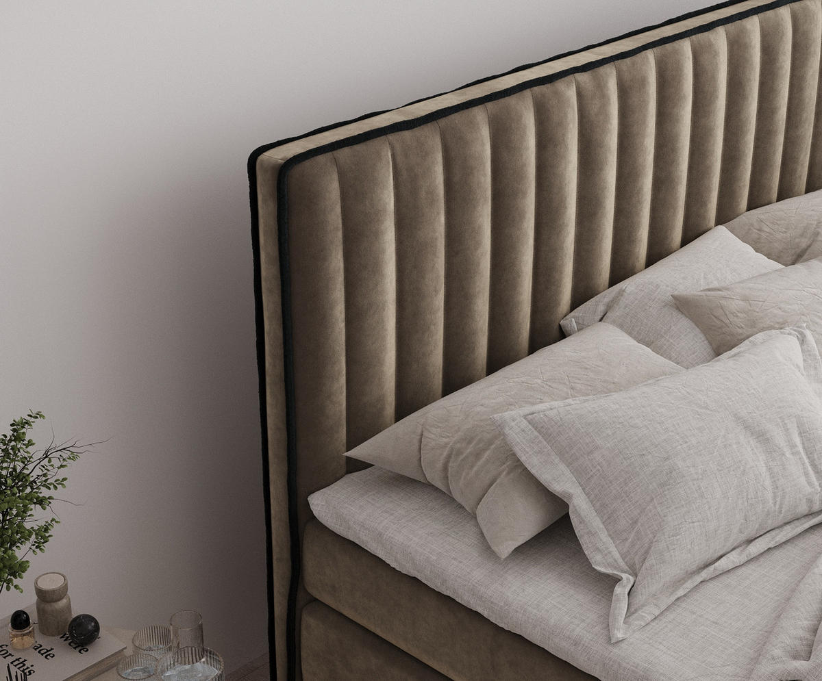BOXSPRINGBETT Nocturne Braun 200/200 cm - Schwarz/Braun, Holz/Holzwerkstoff (200/200cm) - Maison de Reve