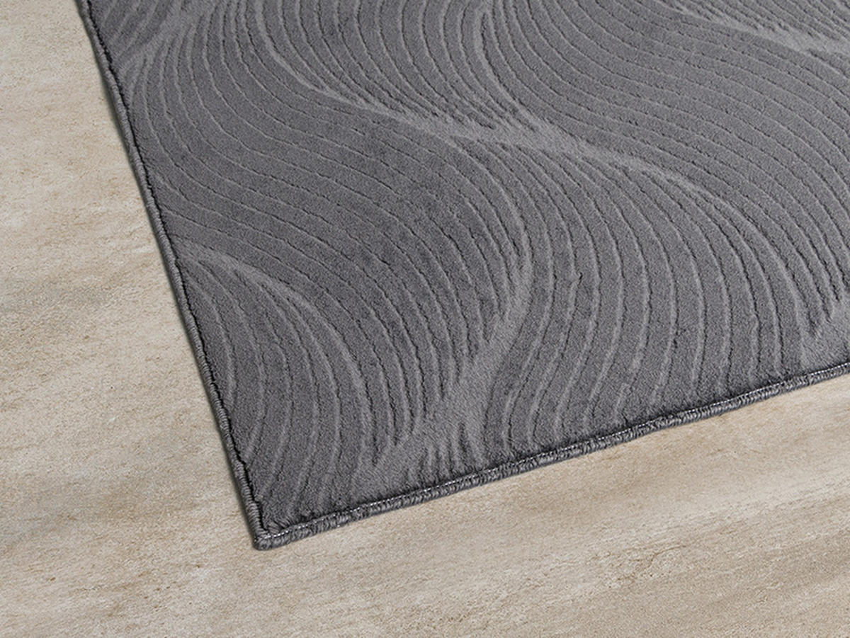 KURZFLORTEPPICH Antirutsch Geometrisch DALAR Polypropylen Anthrazit 200 x 280 cm - Anthrazit, Textil (200/280cm) - KADIMA DESIGN