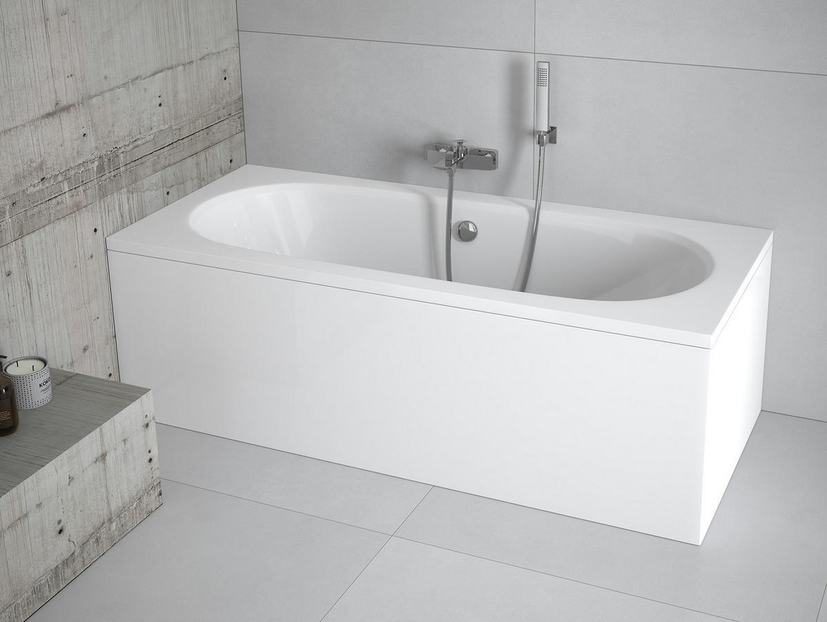 BADEWANNE Rechteck VITAE 150/75 Ablauf & Füße - Weiß, Kunststoff (75/55.5/150cm) - bad land