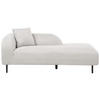 CHAISELONGUE Samtstoff hellgrau linksseitig Le Crau - Schwarz/Grau, Textil (170/65/84cm) - Beliani