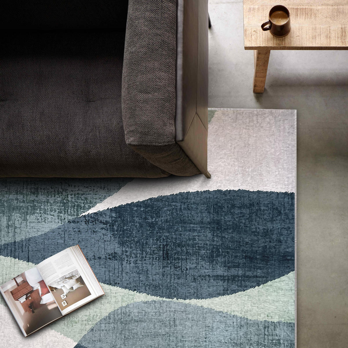 TEPPICH, Grün - Grün, Textil (120/180cm) - Oviala