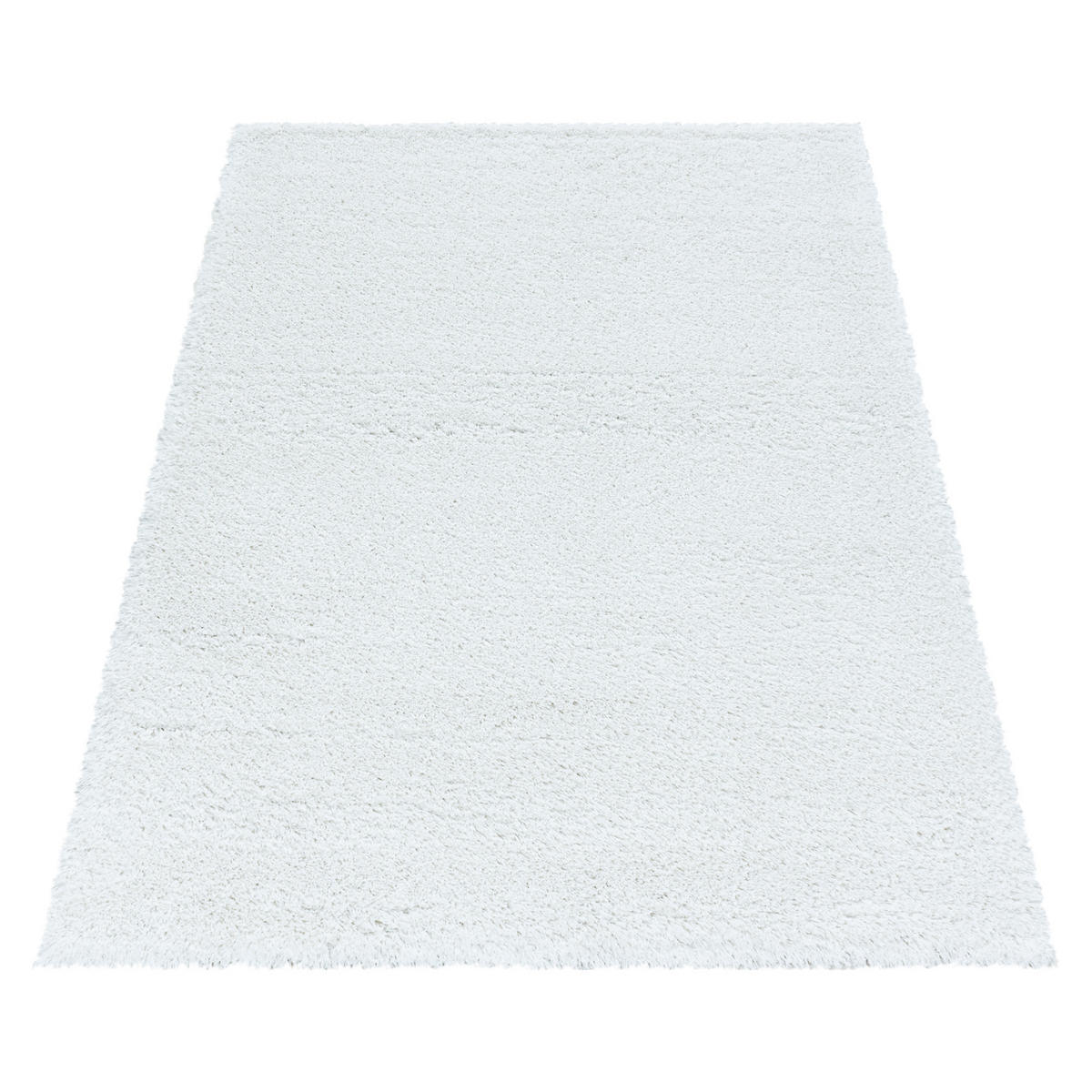 TEPPICH Hochflor Shaggy Uni Style Polypropylen Wohnzimmer Weiß Rechteckig 140x200 - Weiß, Textil (140/200cm) - KADIMA DESIGN