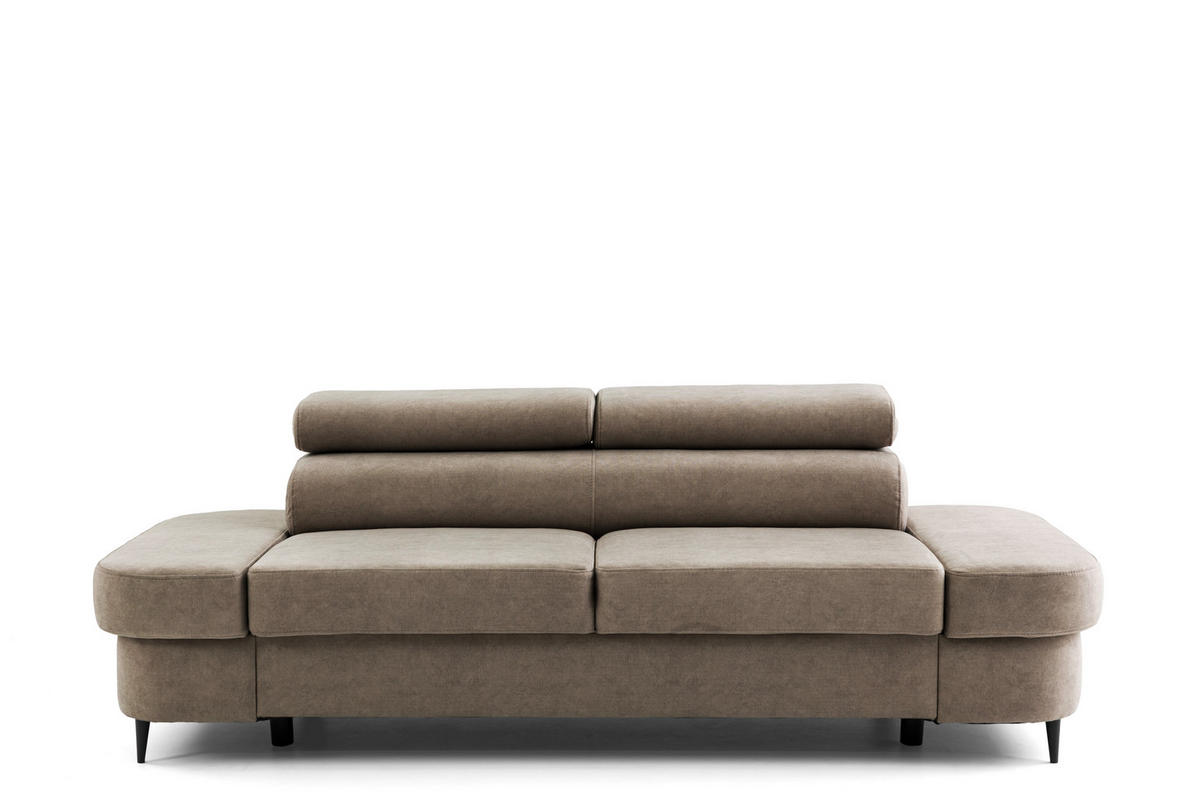 2-SITZER-SOFA PRIAM 206 cm Velours Beige - Beige/Schwarz, Holz/Textil (206/95/102cm) - Muffo