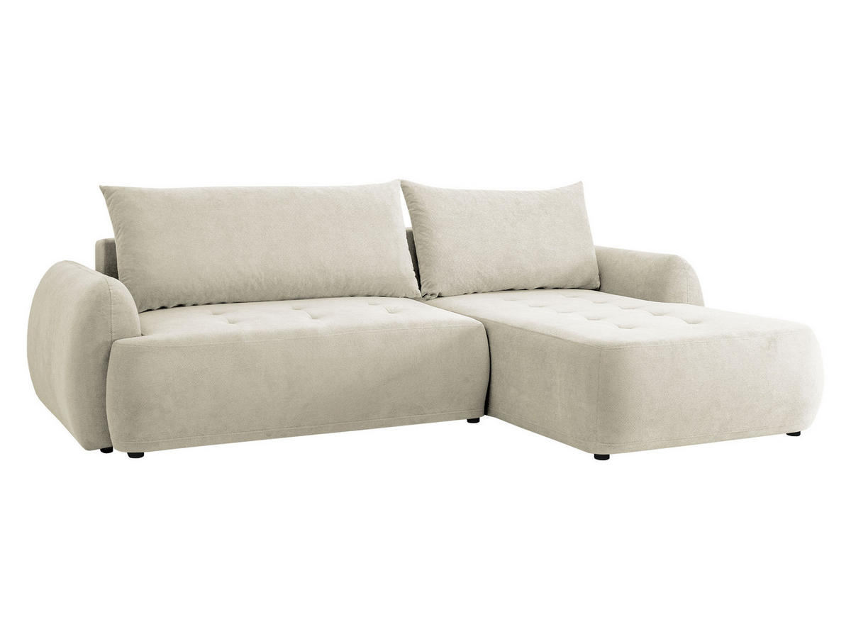 COLTAR Bueno II, Dreapta - crem/negru, material textil/lemn (185/280cm) - MIRJAN24