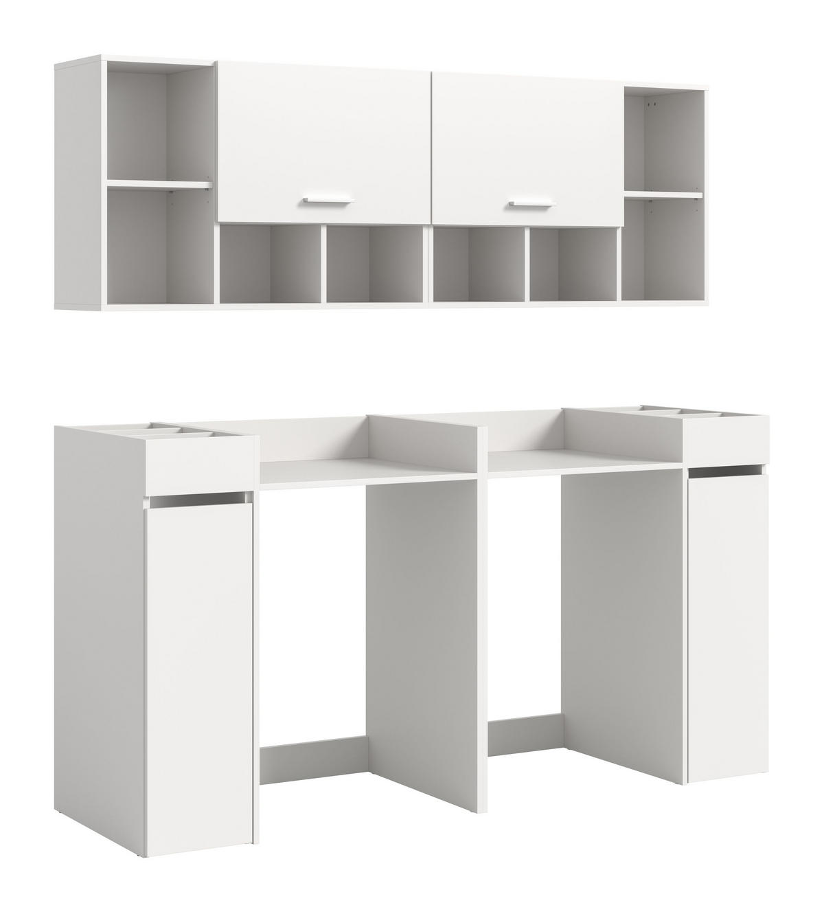 WASCHMASCHINENUMBAU 4tlg. Set Mixx Bad in weiß Nachbildung - modernes Design - B/H/T: 190x195x60 cm - Weiß, Holzwerkstoff (190/195/60cm) - Homes & Jones