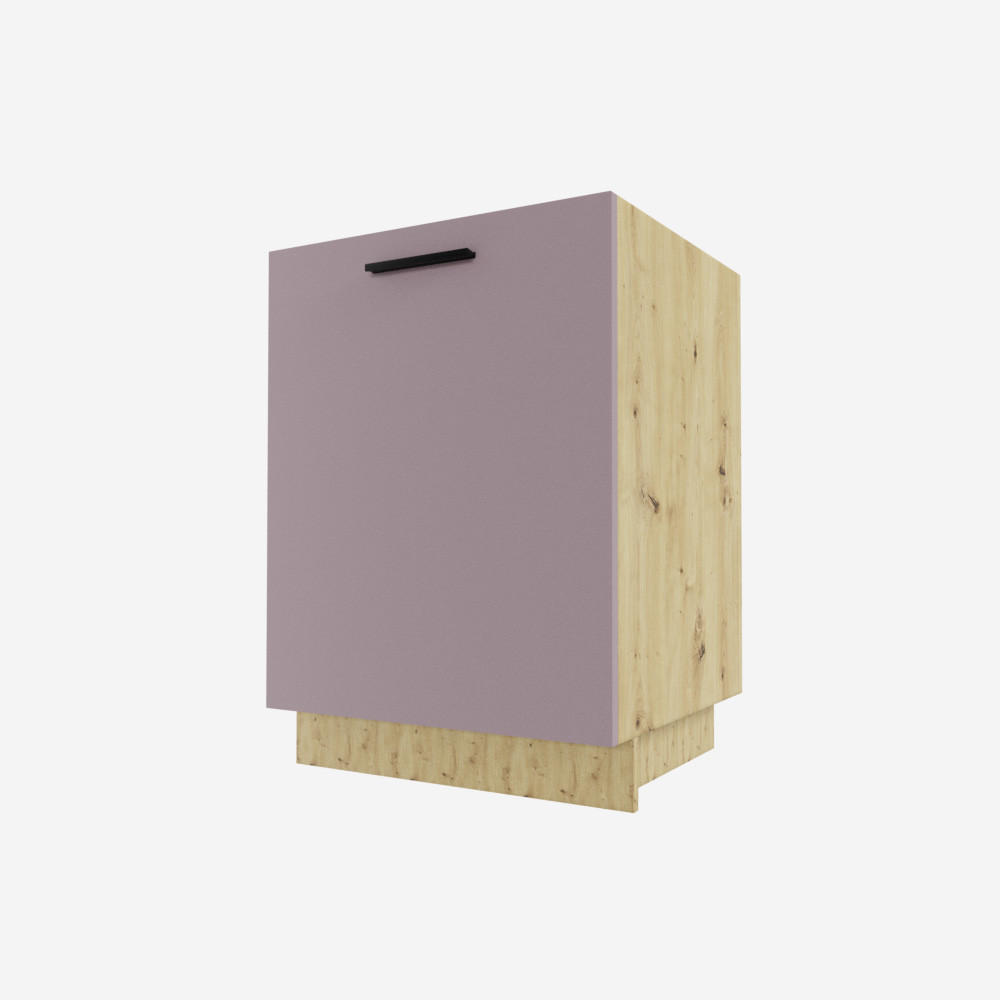 SPÜLENUNTERSCHRANK Bonn D1ZM/60 Rosé Kupfer Matt / Eiche Artisan Matt 60 / 50 / 82cm - Hellrosa/Eiche Artisan, Holz/Holzwerkstoff (60/82/50cm) - Feldmann-Wohnen