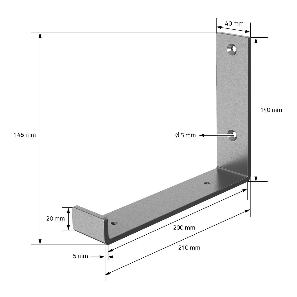 REGALHALTERUNG 2er Set - Grau, Metall (14/4/20cm) - ML-DESIGN