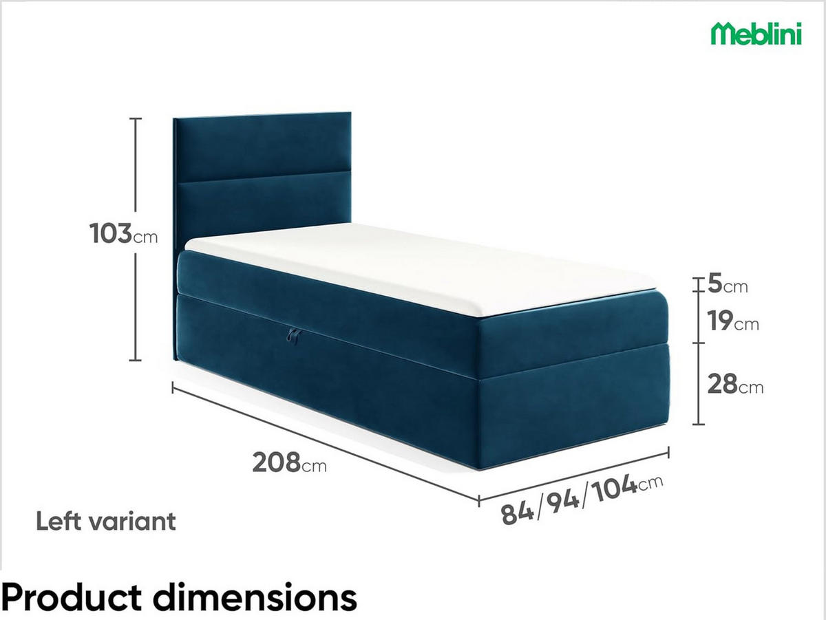 KINDERBETT MINO 1 - Dunkelblau, Holzwerkstoff (104/208cm) - Meblini