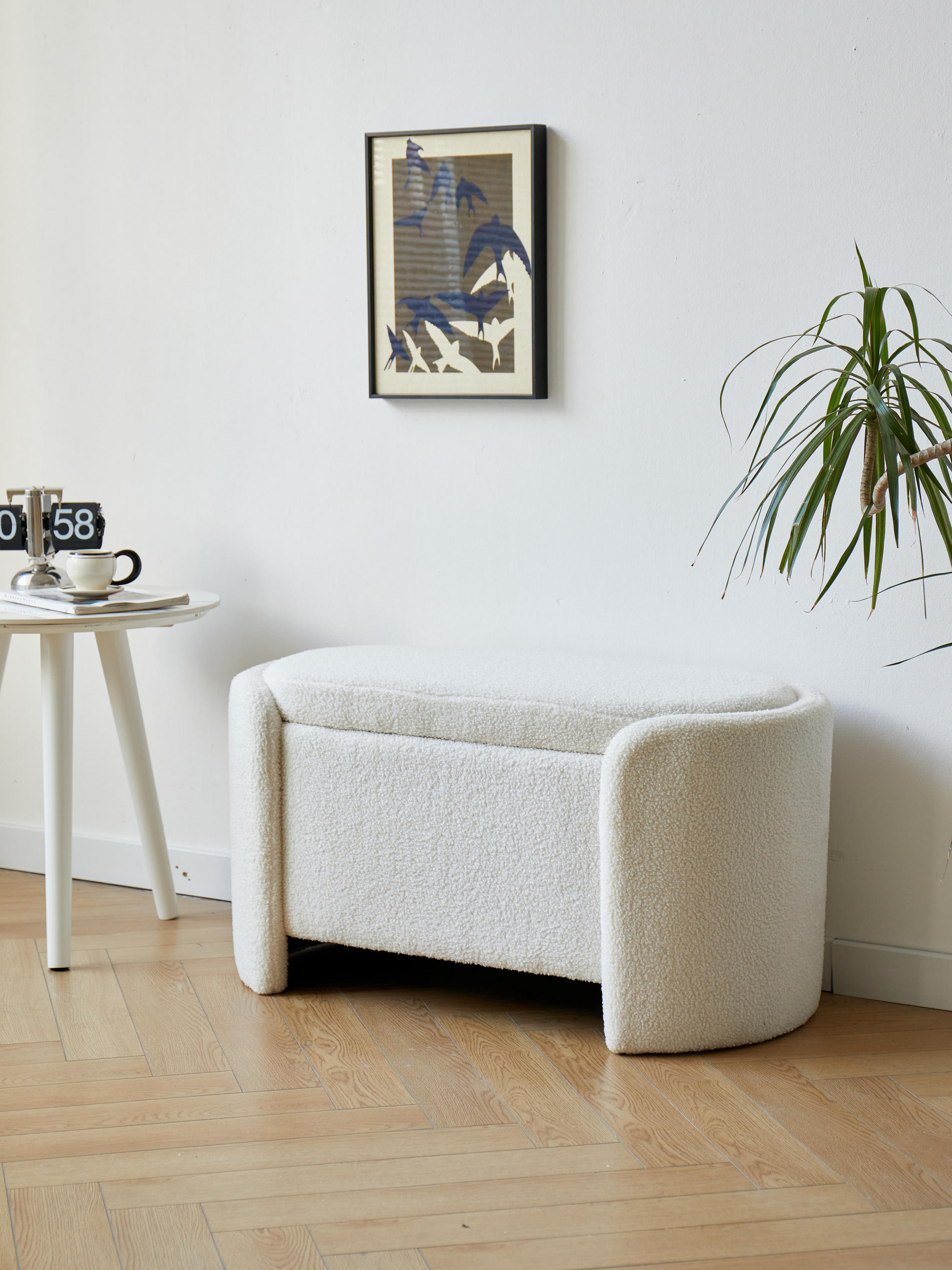 SITZBANK Wolle Weiß - Weiß, Textil (88/46/45cm) - Nordlys