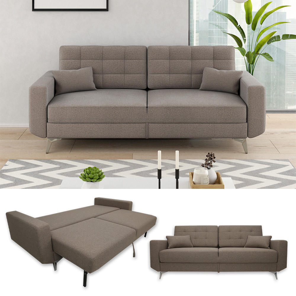 SOFA York Braun 230 cm - Braun, Holz (230/96/105cm) - VitaliSpa