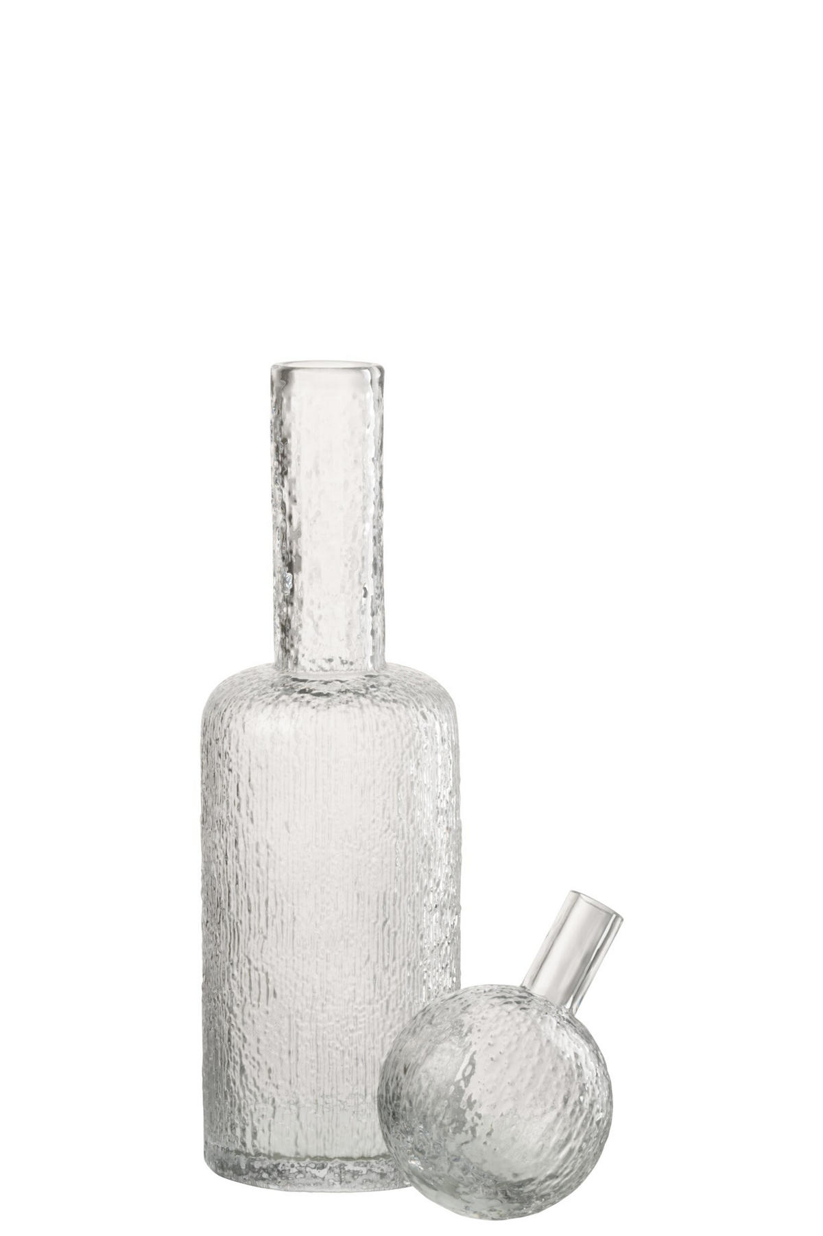 DEKOOBJEKT FLASCHE RELIEF Transparant - Transparent, Glas (12.5/49.5/12.5cm) - J-Line
