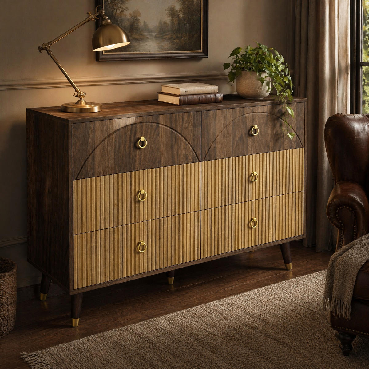 SIDEBOARD in Naturfarben Kommode mit Stauraum und modernes Design für Wohnzimmer und Esszimmer , B120/T40/H81cm - Naturfarben, Holzwerkstoff (120/81/40cm) - STILVORA