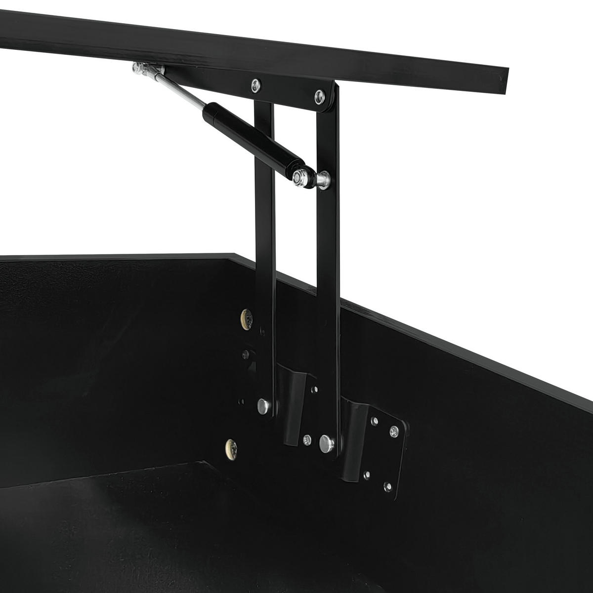 COUCHTISCH aus Spanplatte 100x50x45 cm Schwarz mit LED-Beleuchtung, hydraulischem Lift und Stauraum - Schwarz, Holzwerkstoff (100/50/45cm) - IVMEU