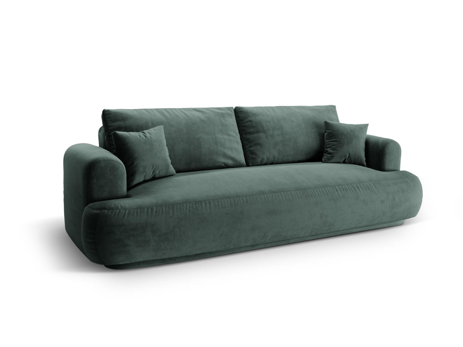 SOFA ausklappbar mit Bettkasten Ella aus Samt petrol 3 Sitzplätze - Petrol, Textil (271/94/108cm) - Micadoni