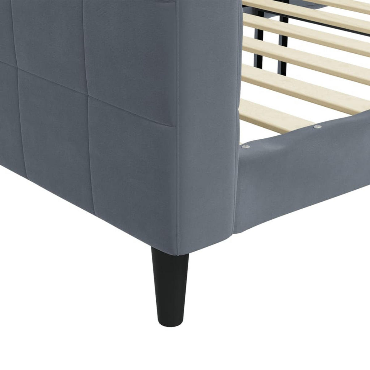 TAGESBETT Dunkelgrau 90/200 Cm Samt - Grau, Textil (90/200cm) - vidaXL