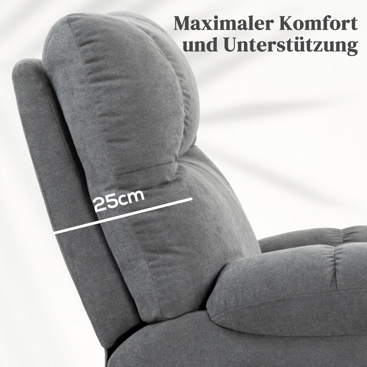 FERNSEHSESSEL in Grau 95x91x109 cm mit Aufstehhilfe, Massage und Wärmefunktion - Grau, Textil (91/109/95cm) - IVMEU