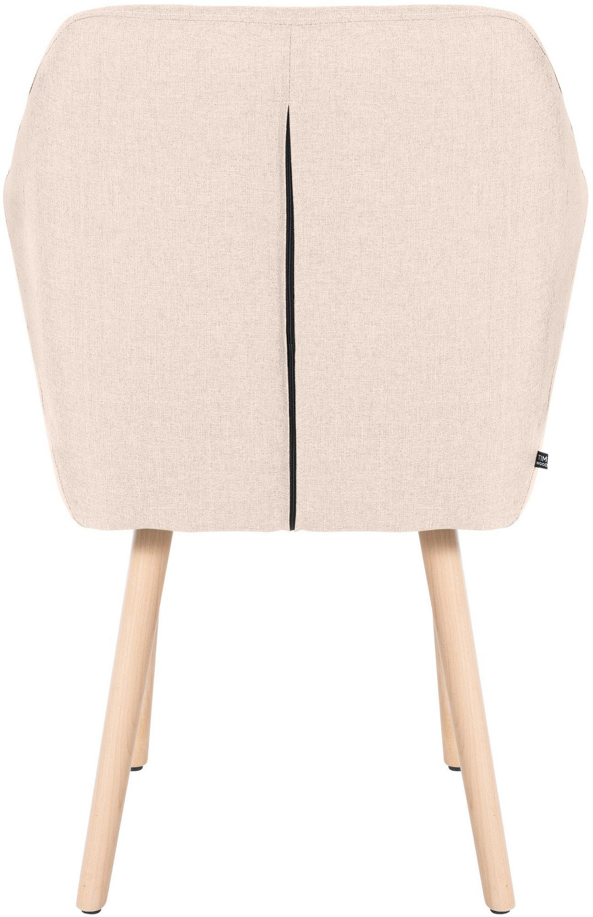 ARMLEHNENSTUHL Stoff beige - Eukalyptusholzfarben/Beige, Holz/Textil (61/88/57.5cm) - CLP