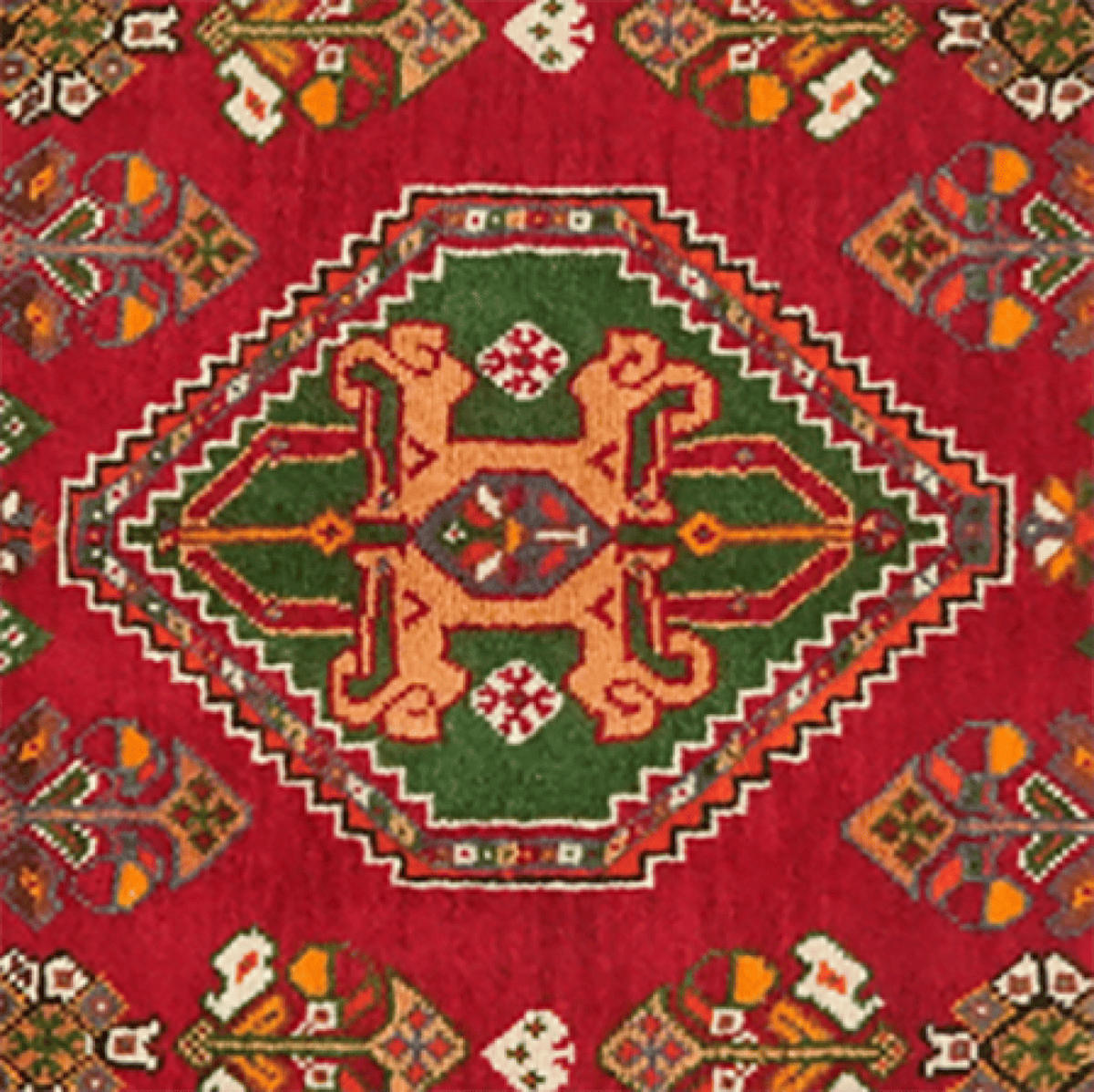 ORIENTTEPPICH handgeknüpft Gashgai Rot 50/50 cm Schurwolle - Rot, Textil (50/50cm) - Looma