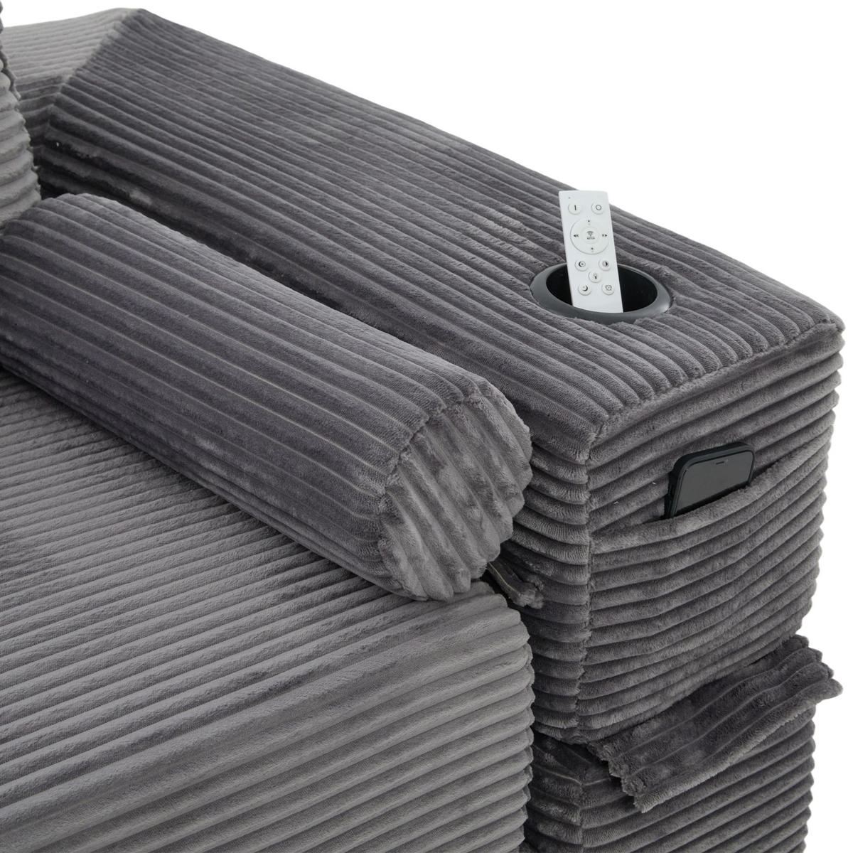 SCHLAFSOFA DE-33817 mit Federkern und Memory-Schaum Dunkelgrau - Dunkelgrau, Textil (180/80/98cm) - ComfortXL