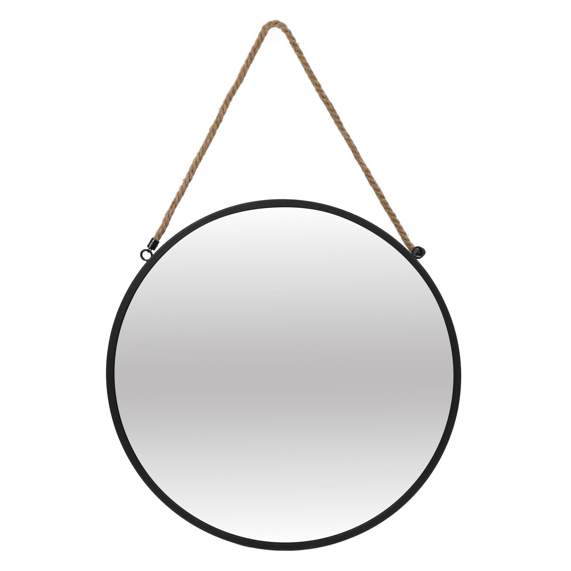 SPIEGEL rund Tindra Ø 50 cm - Schwarz, Metall (50/50/3.5cm) - STILOVO