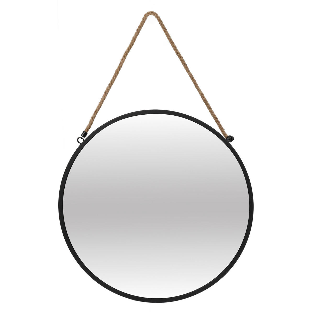 SPIEGEL rund Tindra Ø 50 cm - Schwarz, Metall (50/50/3.5cm) - STILOVO