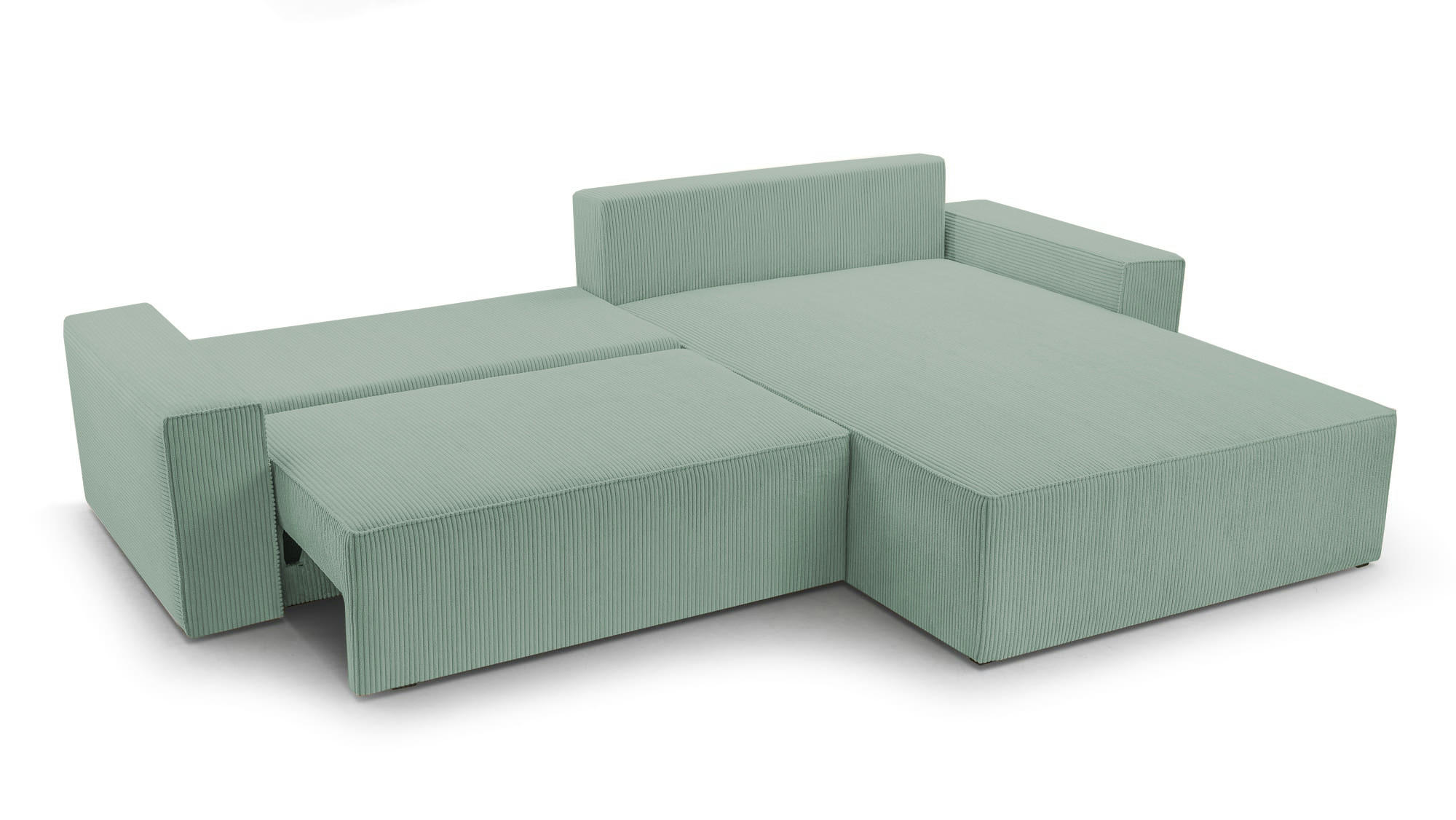 ECKSOFA - Denver L - Mintgrün - Mintgrün, Holz (290/200cm) - Möblo
