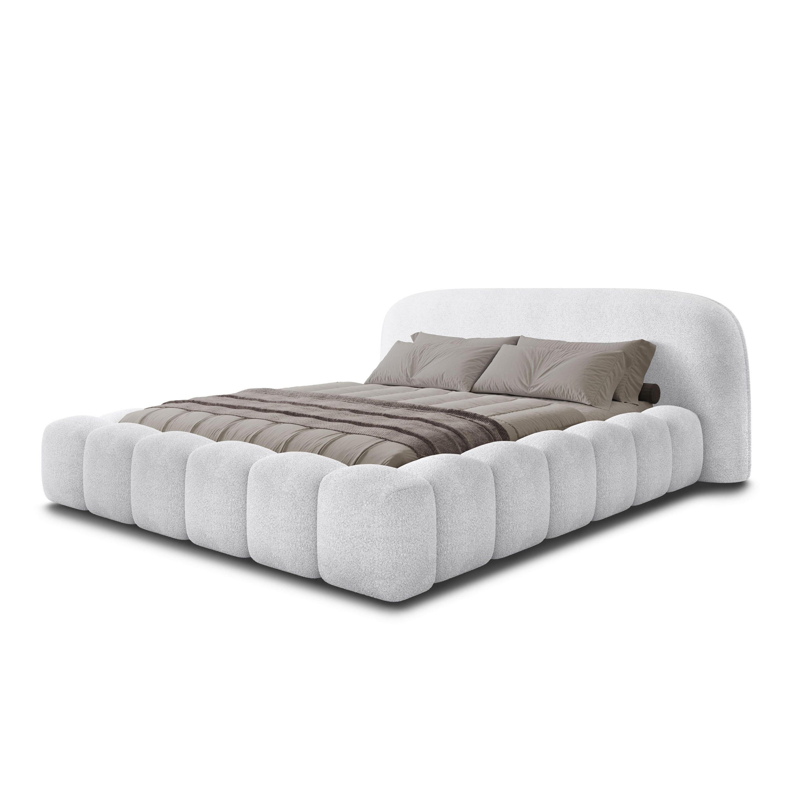 POLSTERBETT MORLEY 200x200 WEISS - Weiß, Textil/Metall (200/200cm) - Luxkor24