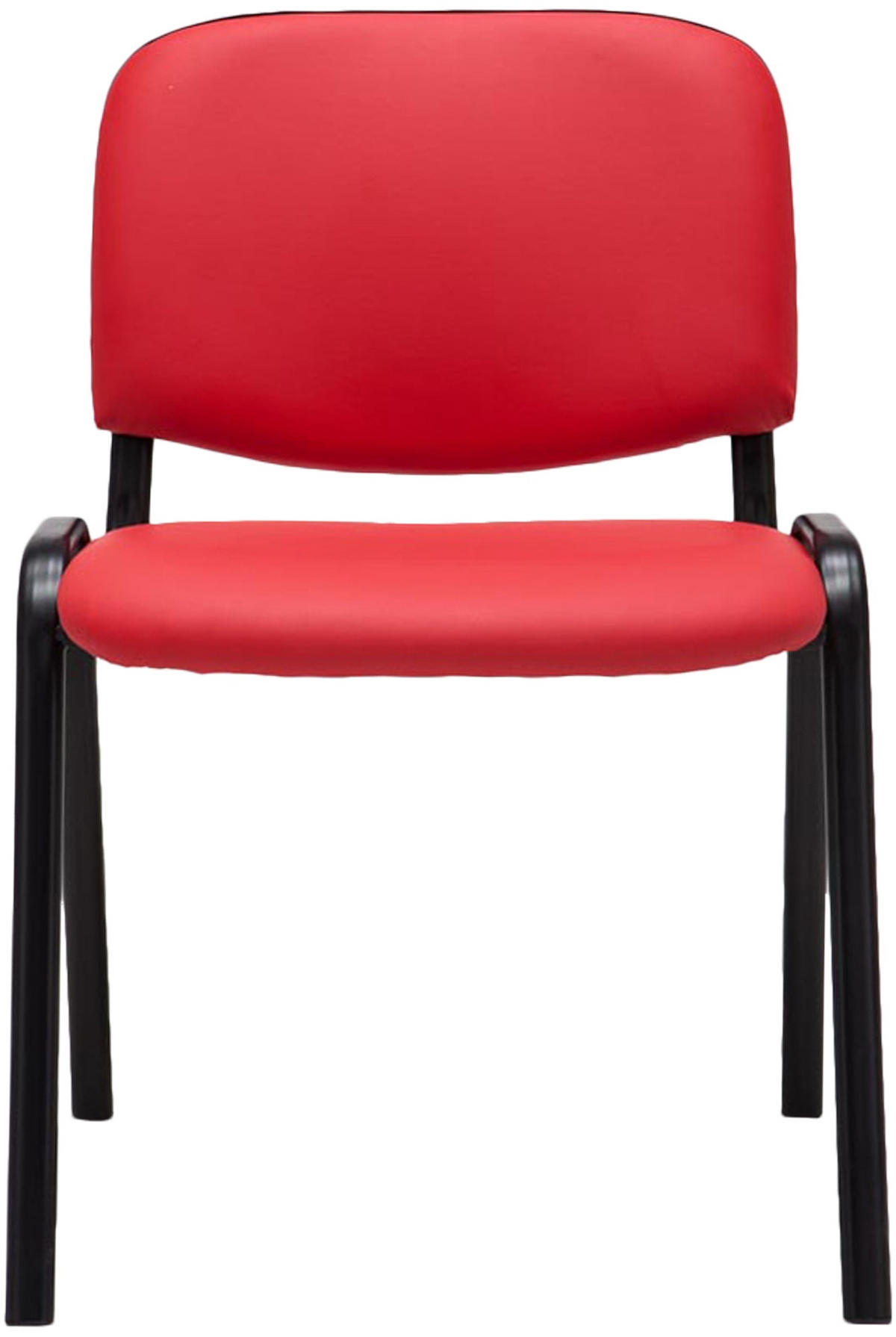 BESUCHERSTUHL Lederlook rot - Rot/Schwarz, Textil/Metall (53/83/53cm) - CLP