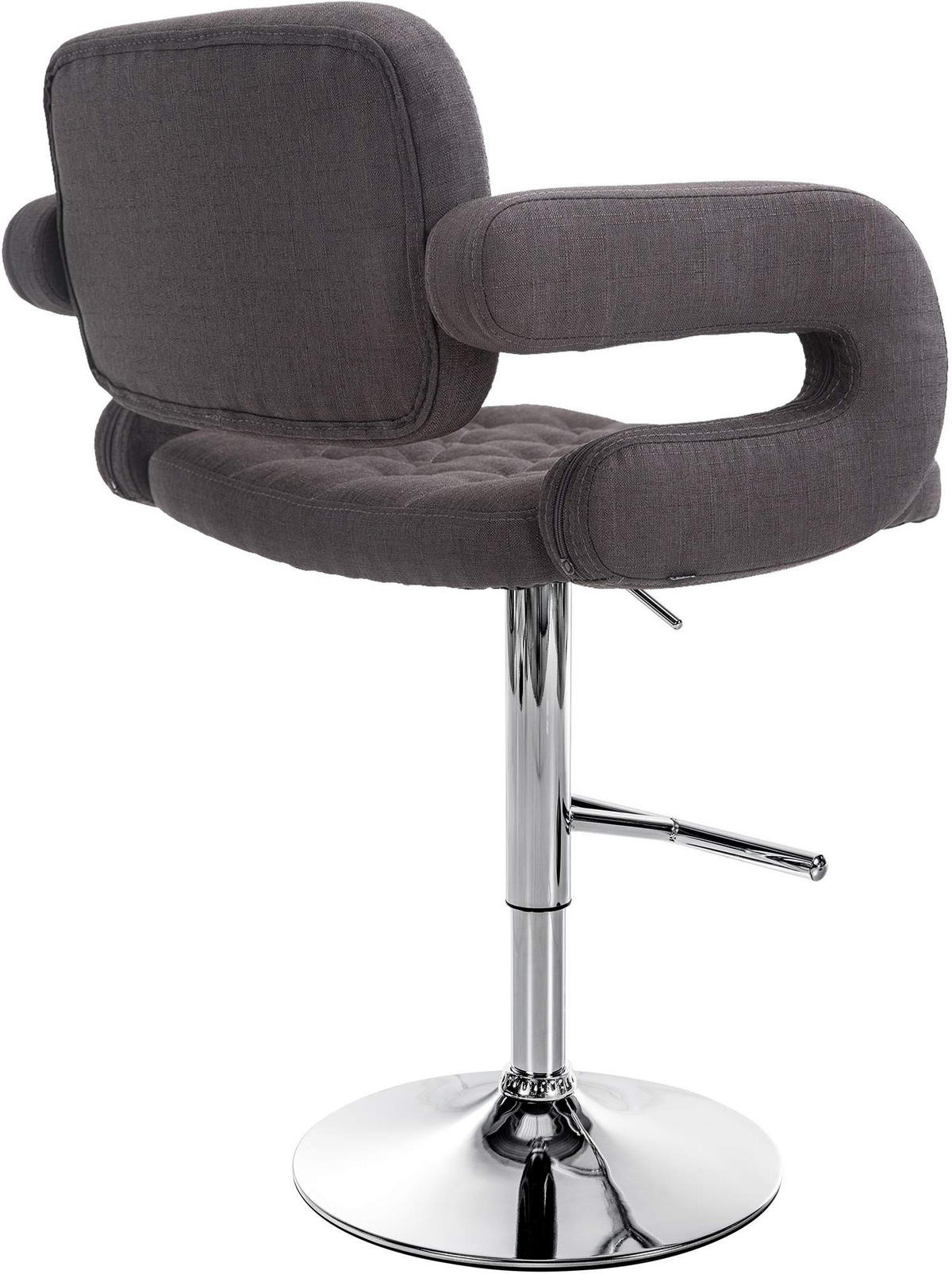 BARHOCKER Stoff dunkelgrau - Chromfarben/Dunkelgrau, Textil/Metall (62/103/55cm) - CLP