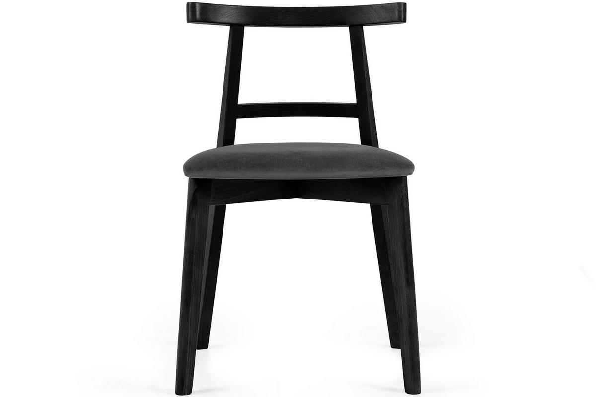 ESSTISCHSTÜHLE LILIO 2 St Vintage, Graphit / schwarz - Dunkelgrau/Schwarz, Holz/Textil (47/76/45cm) - KONSIMO®