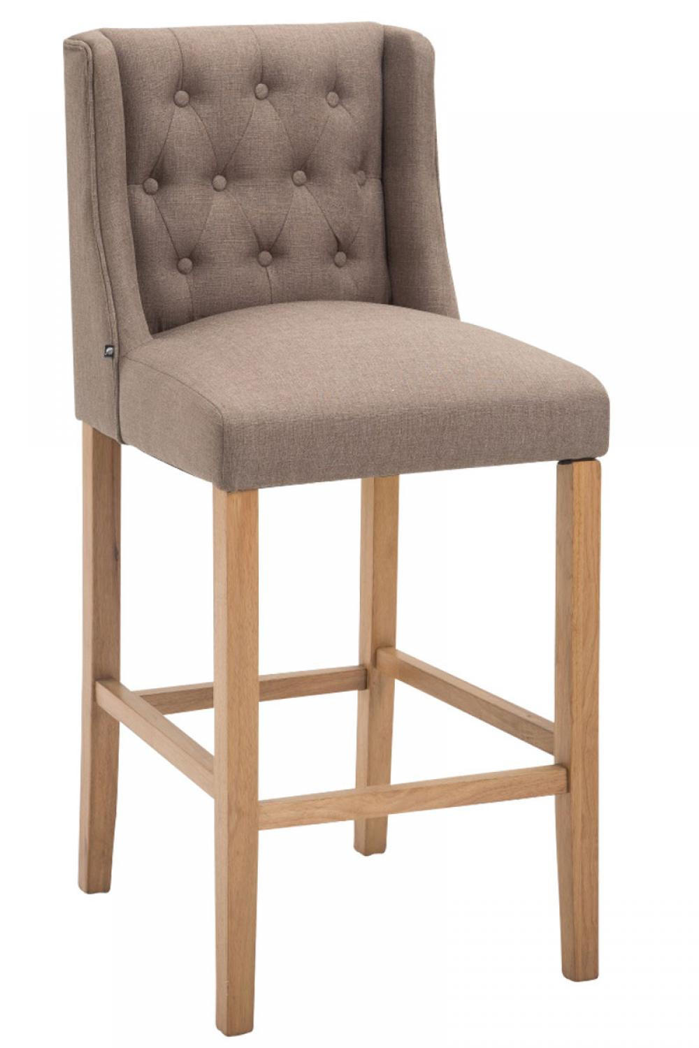 BARHOCKER Stoff taupe - Taupe/Naturfarben, Holz/Textil (56/111/51cm) - CLP