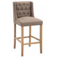 BARHOCKER Stoff taupe - Taupe/Naturfarben, Holz/Textil (56/111/51cm) - CLP