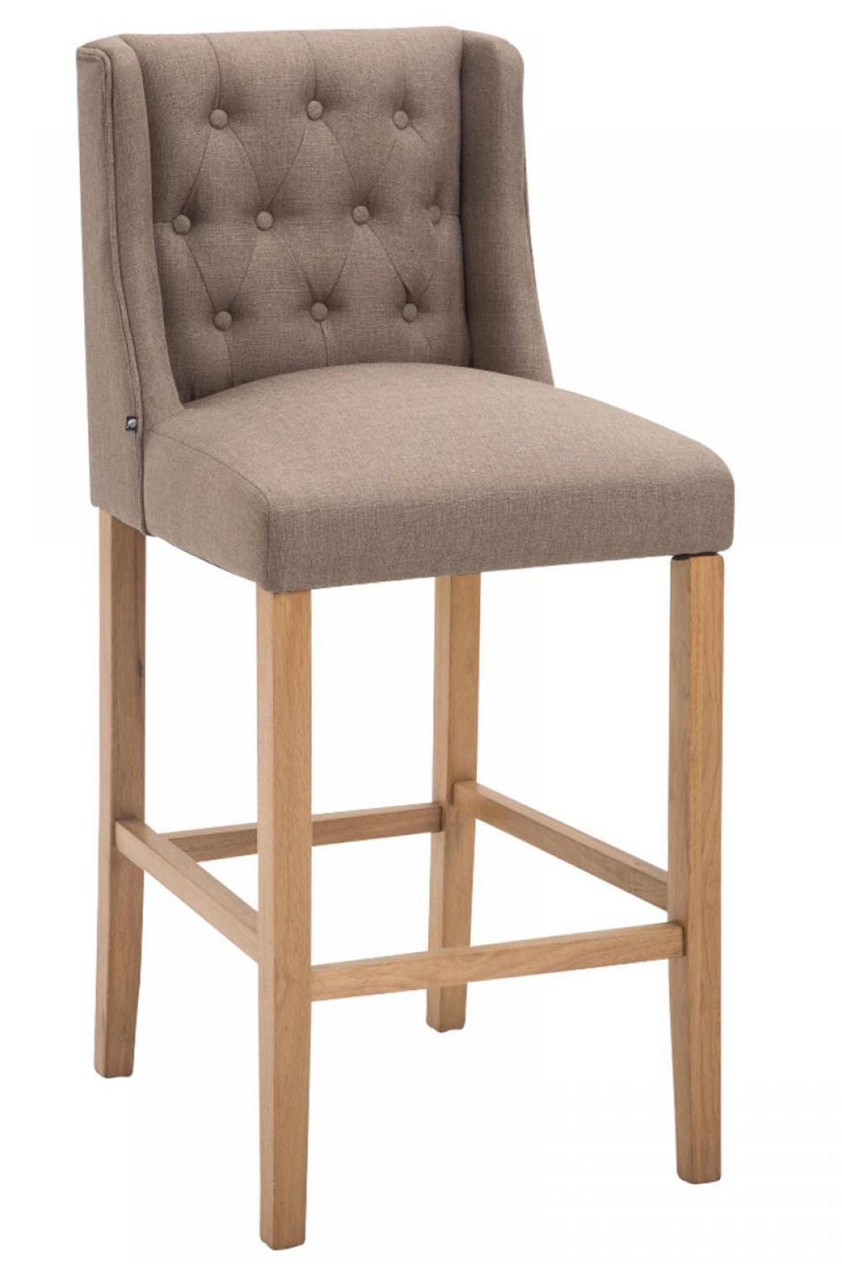 BARHOCKER Stoff taupe - Taupe/Naturfarben, Holz/Textil (56/111/51cm) - CLP