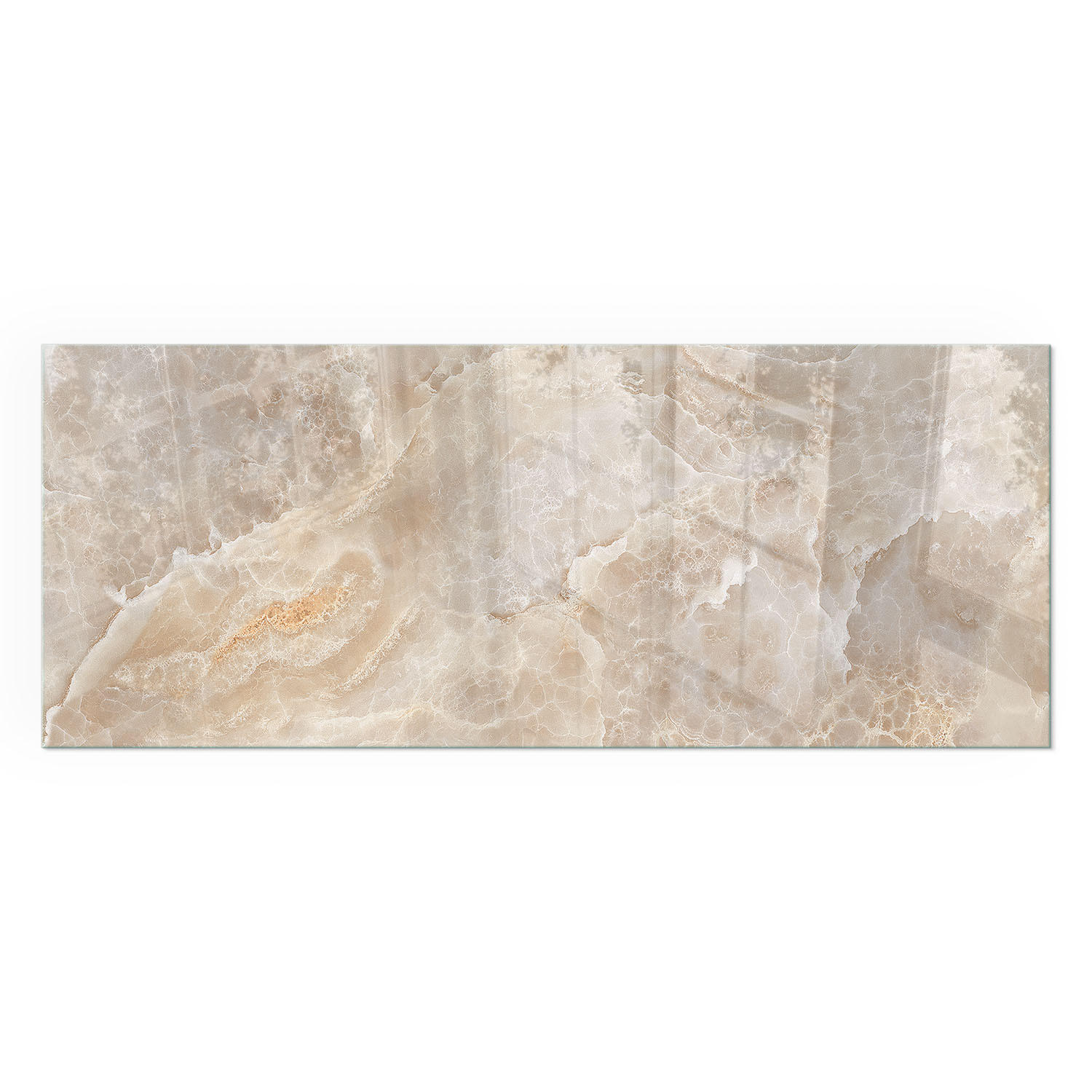 GLASPLATTE für Kamin 125x50 cm - Beige, Glas (125/50/0.4cm) - TULUP