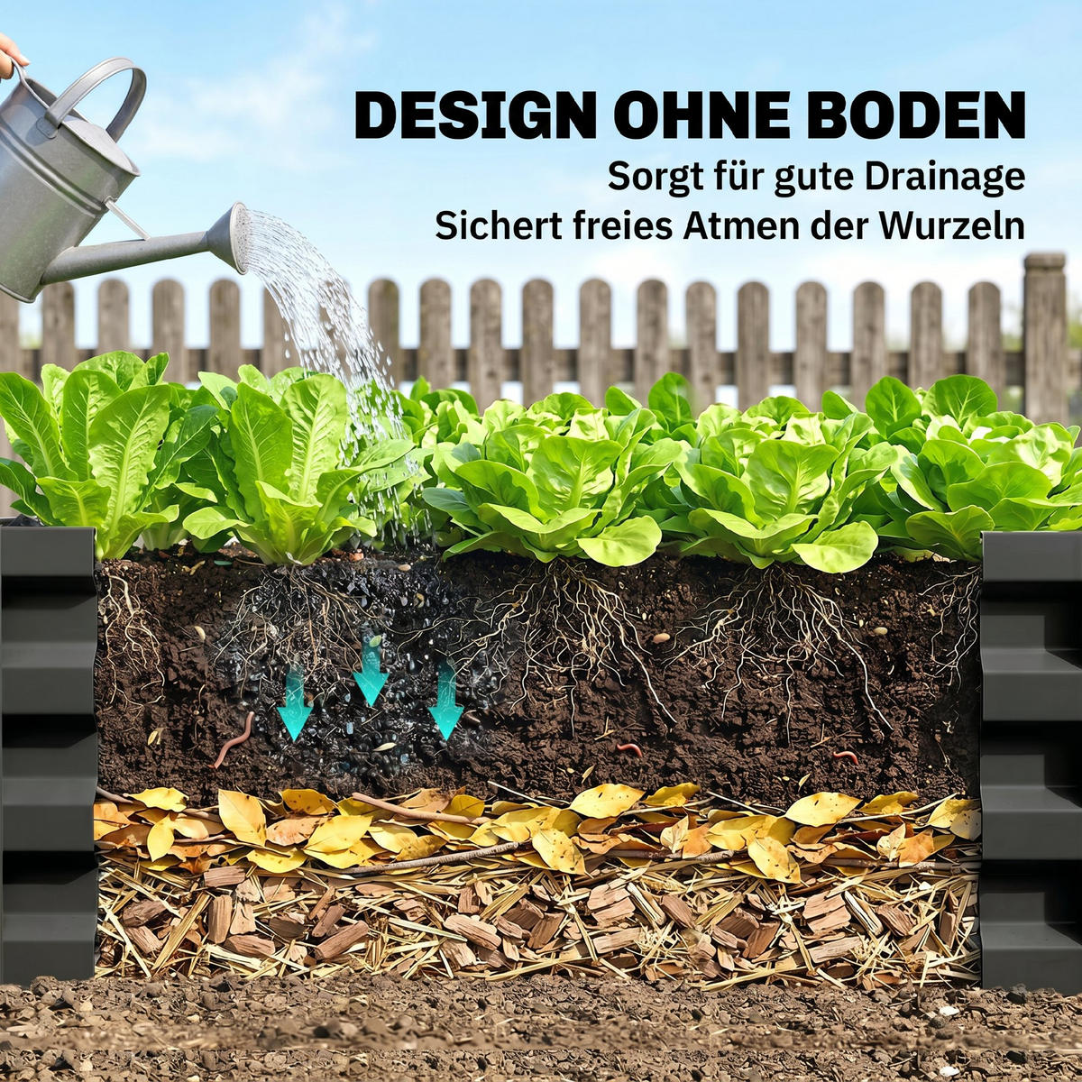 HOCHBEET DE-05271 2er-Set, offener Boden, Stahl Dunkelgrau - Dunkelgrau, Metall (100/30/60cm) - ComfortXL