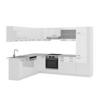 ECKKÜCHE R-Line, Weiß Hochglanz/Weiß, 287 x 227 cm, AP Marmor - Weiß Hochglanz/Weiß, Holzwerkstoff (287/81.6/60cm) - Vicco