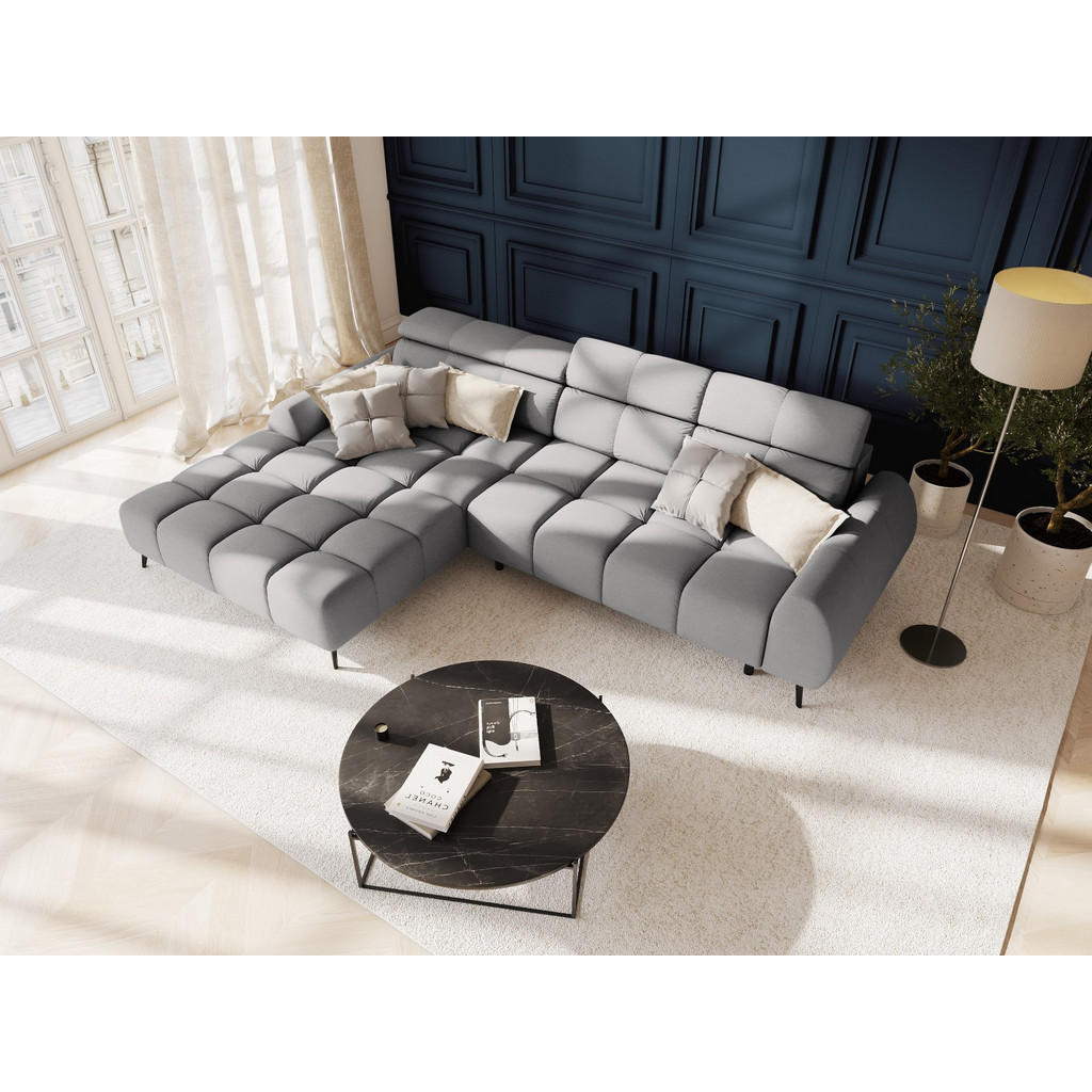 Thumbnail - Micadoni Elektrisches-Ecksofa, Hellgrau, Textil, 5-Sitzer, L-Form, 295x188 cm, Hergestellt in Europa, Oeko-Tex®, Wohnzim...
