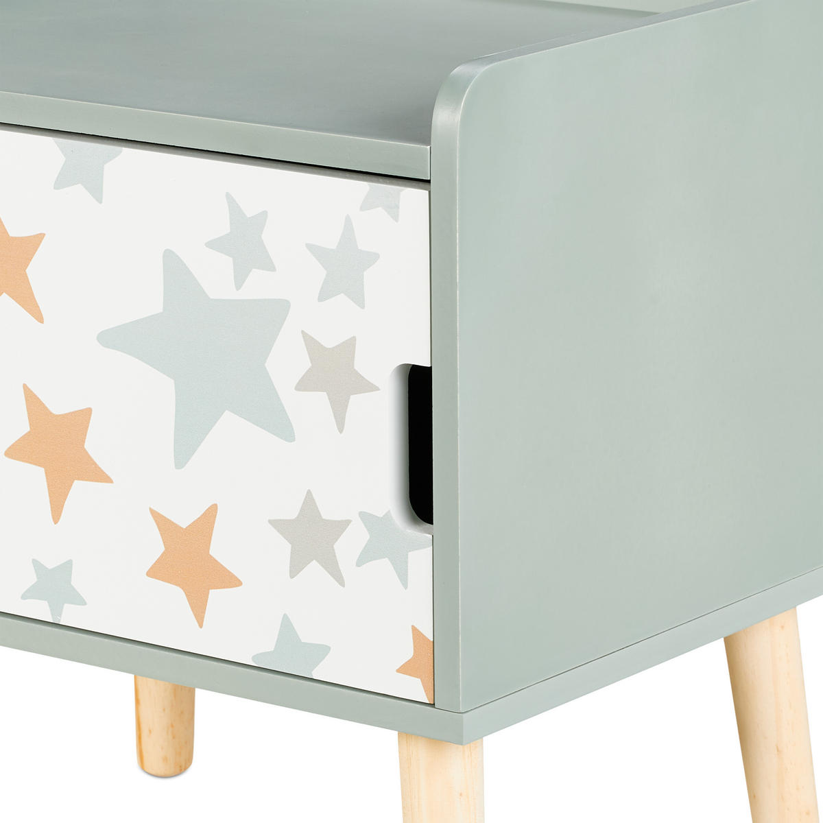 KINDER-NACHTTISCH - Türkis, Holz/Holzwerkstoff (40/41/30cm) - Relaxdays