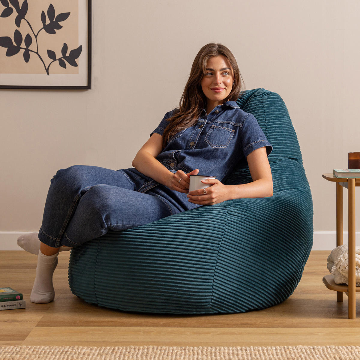 SITZSACK Dalton XXL Cord - Dunkelgrün, Textil (94/85/92cm) - icon