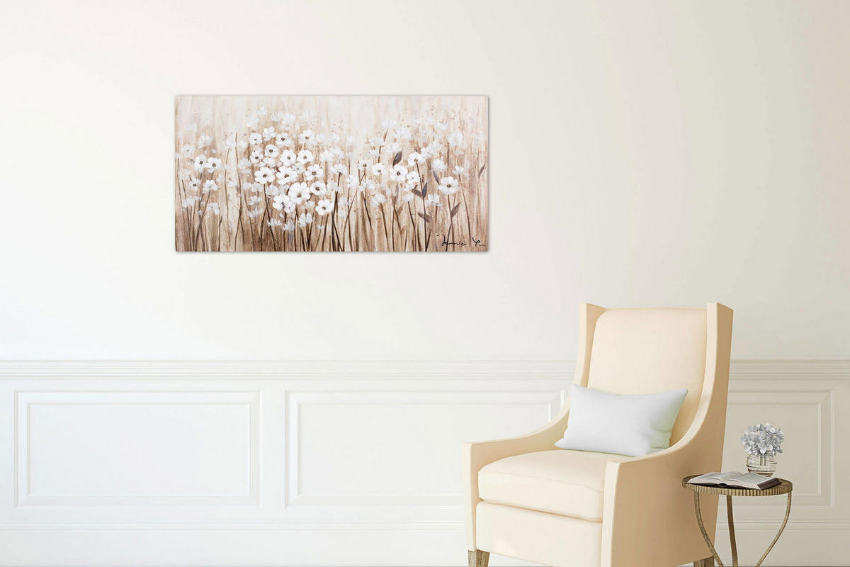 ACRYLBILD HANDGEMALT 120/60 cm - Beige, Holz/Textil (120/60cm) - KUNSTLOFT
