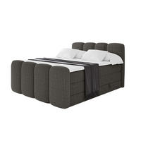 BOXBETT mit Matratze H3|H4 und Lattenrost - NINA-Z KING - 140x200 cm - Grau - Grau, Holzwerkstoff (140/200cm)