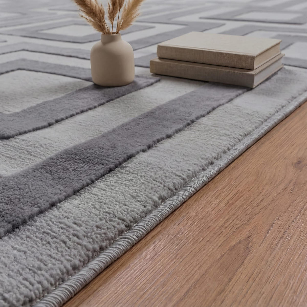 KURZFLORTEPPICH 200/280 cm Tinos 574 - Anthrazit, Kunststoff (200/280cm) - Paco Home