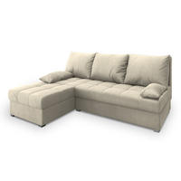 ROHOVÁ SEDAČKA RITA krémová - šedá/krémová, dřevo/textil (200/140cm) - MASSENO