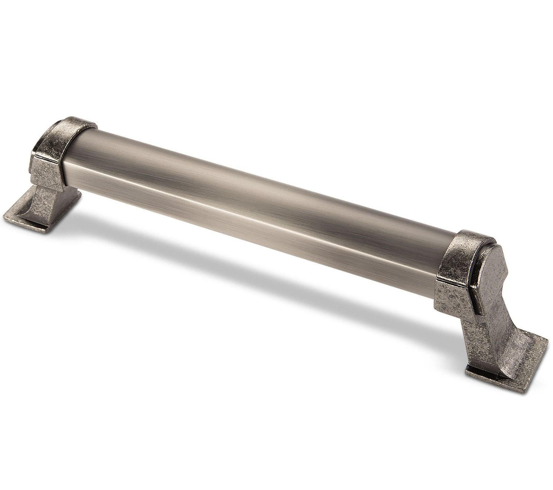 MÖBELGRIFF BA 160mm Silber antik Vintage-Look Dunkel gebürstet abgerundet - Silberfarben, Metall (2.4/4.2/18.8cm) - Livingpoint24